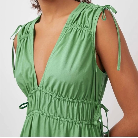 Rails Green Organic Cotton Constitine Self Tie Midi Dress Size Small - Picture 6 of 13